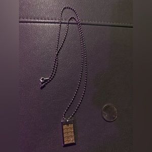 18k real gold and stainless steel diamond dog tag chain